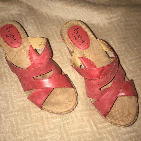 cute red wedge sandals